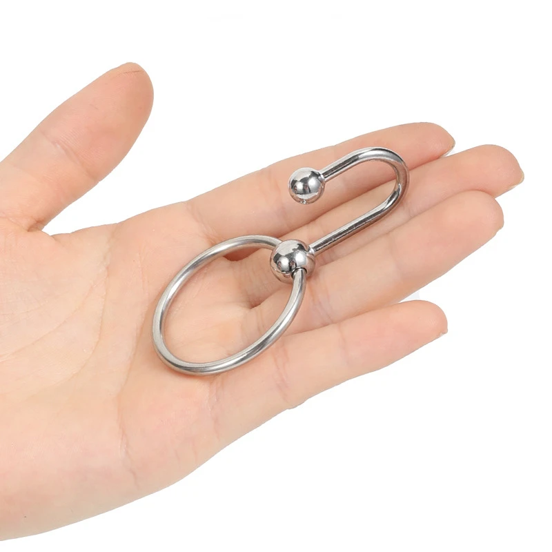 SM Urethral Dilator Cock Ring Stainless Steel Ejaculation Delay Penis Ring Metal Bead Delay Lock Fine Penis Plug Sex Toy penis sex toys For Men