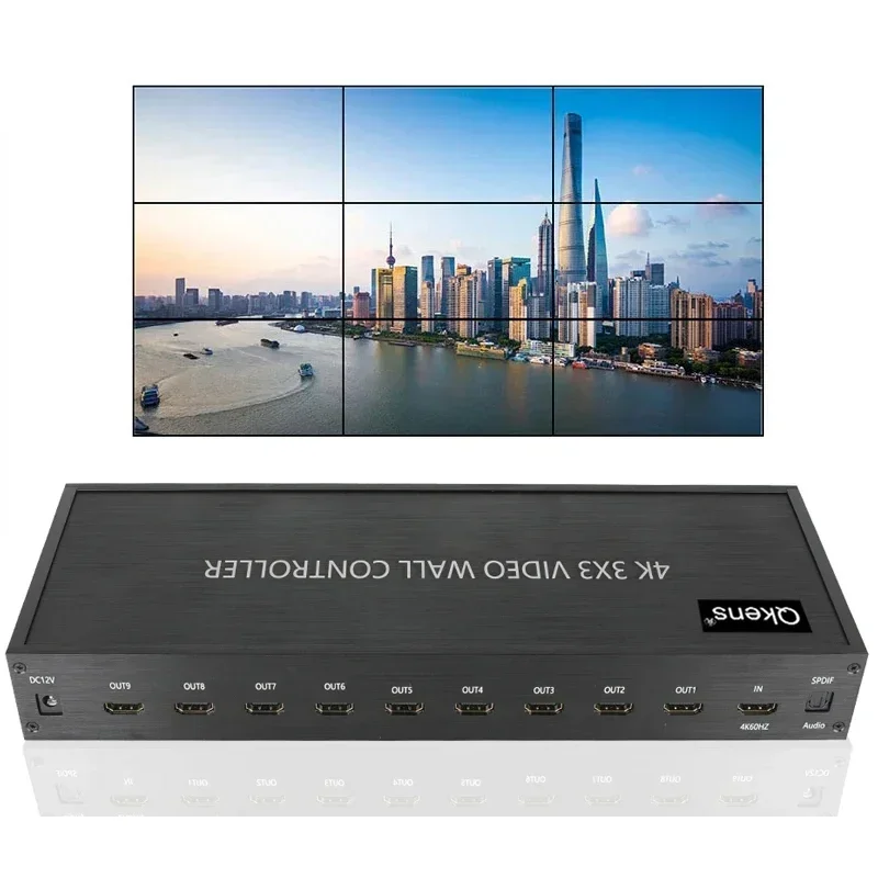 4K 3x3 HDMI 비디오 월 컨트롤러 1x3 1x4 2x2 2x3 2x4 TV 스플라이서 수평 화면 접합 프로세서 180도 미러링 플립