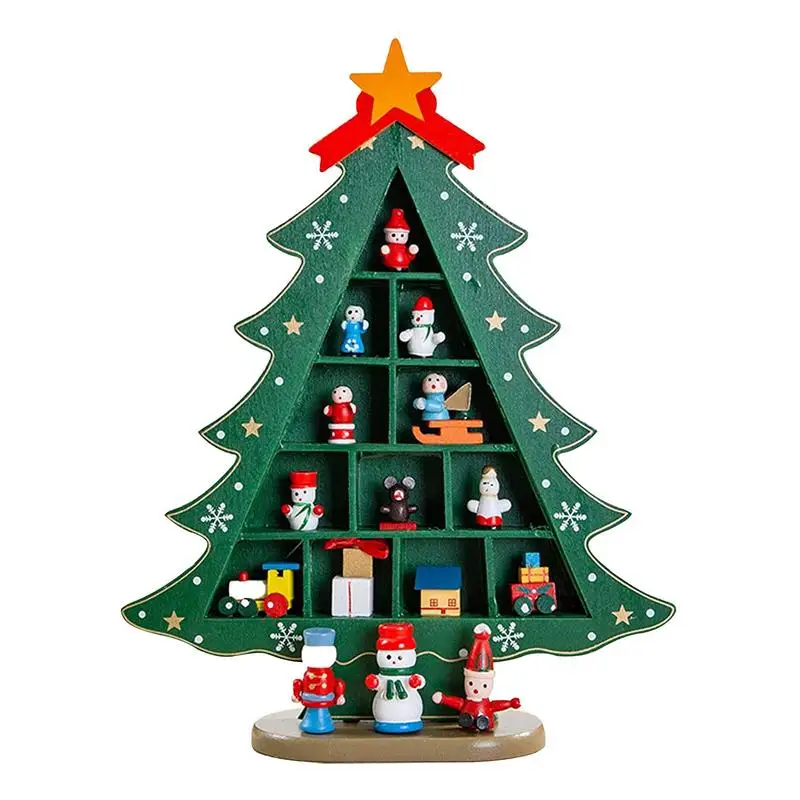 

Creative DIY Wooden Christmas Tree Window Shop Mall Desktop Display Props Ornament Holiday Gifts Decorations