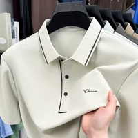T-shirt à manches courtes pour hommes marque de luxe légère polo populaire haut confortable et soyeux respirant et décontracté 2025 été 3