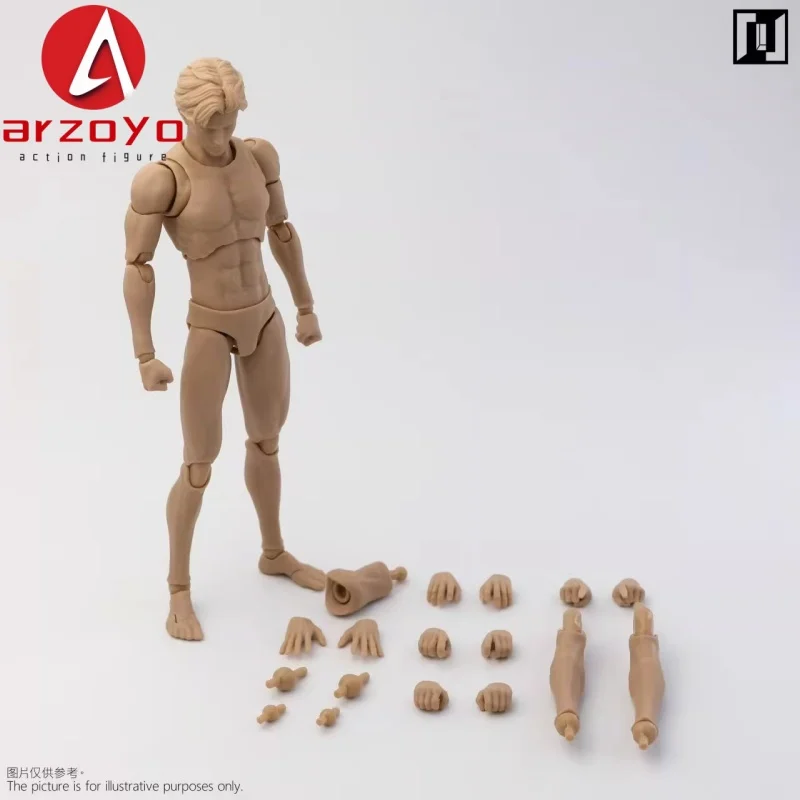 재고 있음 Mirrfig MF001 1/12 남성 근육 관절 바디 화이트 옐로우 16.2cm 슈퍼 플렉시블 액션 피규어 관절형 모델 인형