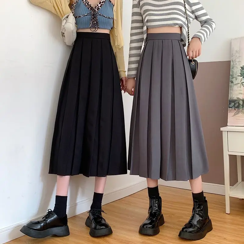 Modest Skirts for Women Korean Style Long Black Skirt Women's Pleated Skirt Long Skirts for Women Fashion 2023 Dazy A-LINE