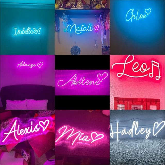 CUSTOM Neon Sign LED Light, เด็กชื่อป้ายงานแต่งงาน Shop CUSTOM ชื่อป้ายนีออนเด็กของขวัญวันเกิดเด็ก Room Home Wall Decor 1