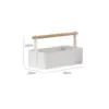 Storage Holder for Makeup Nursery Desk, Home, Bathroom, Kitchen, Caddy, Handle Organizer, Steel and Wood 6