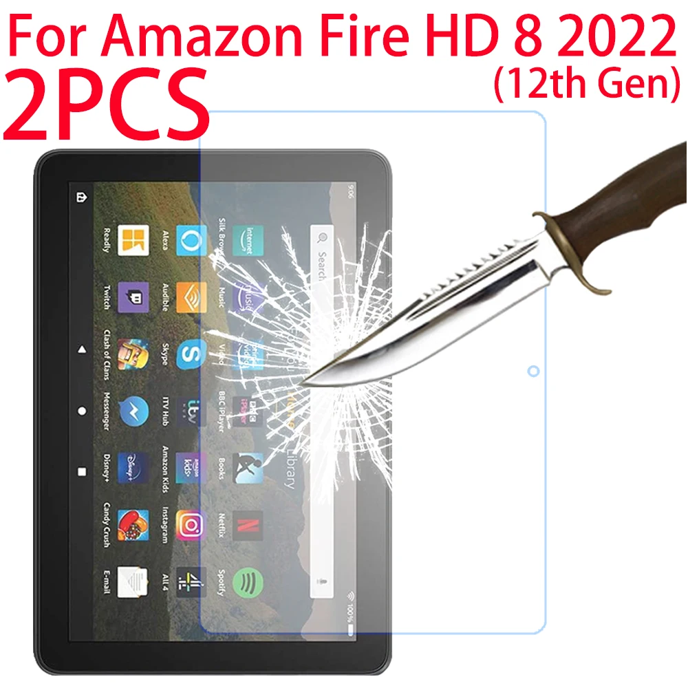 

2 шт. 9H закаленное стекло для защиты экрана для Amazon Fire HD 8 2022 8,0 дюймов закаленное стекло 12-го поколения защитная пленка