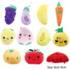 Cute Fruit and Vegetable Plush Dolls Kawaii Mini Simulated Watermelon Peach Stuffed Toy Keychain Activity Small Gift 6