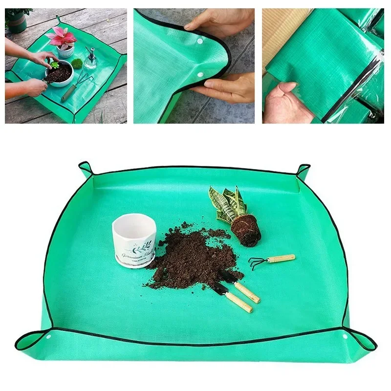 Flower Pot Planting Mat Transplanting Waterproof Mats Gardening Potting Pad Foldable 50cm/100cm Garden Plant planting mat