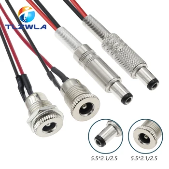 DC099 5.5x2.1 มม.5.5x2.5 มม.DC Power Socket เกลียวหญิงอะแดปเตอร์ 20AWG สาย DC-099 10 ซม.20 ซม. 1