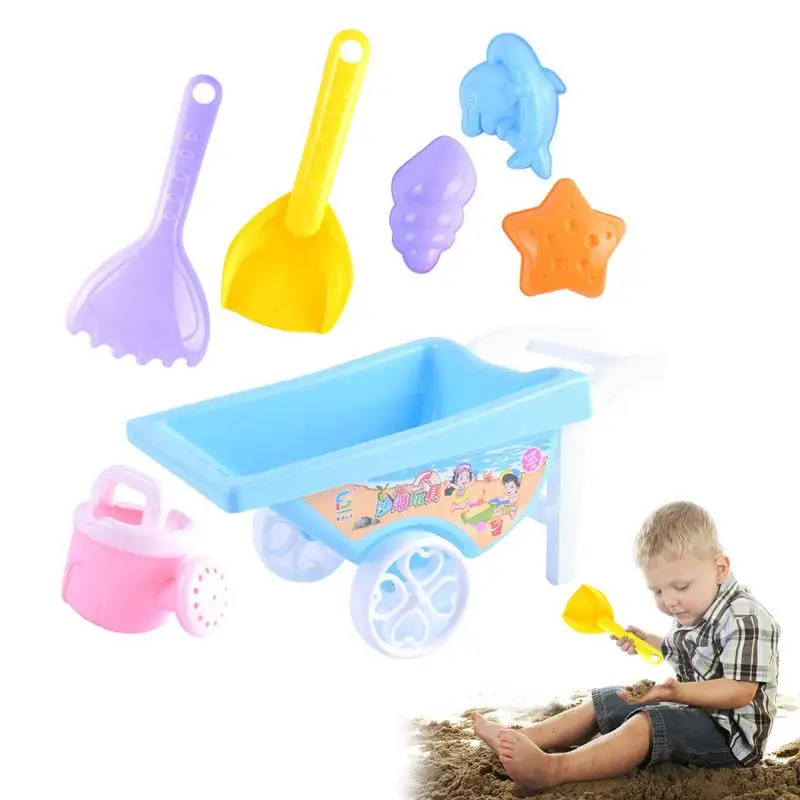 

Kids Beach Toys 7pcs Present Beach Toys Set Outdoor Hand-Pulled Large Beach Toy Car Sand Castle Toys For Beach Modern Kids