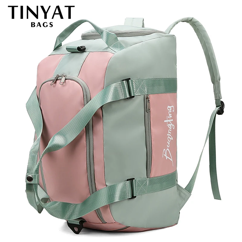 

TINYAT Large Capacity Women Travel Bag Weekend Travel Cabin Backpack Ladies Sports Yoga Gym Luggage Bags Multifunction Crossbody