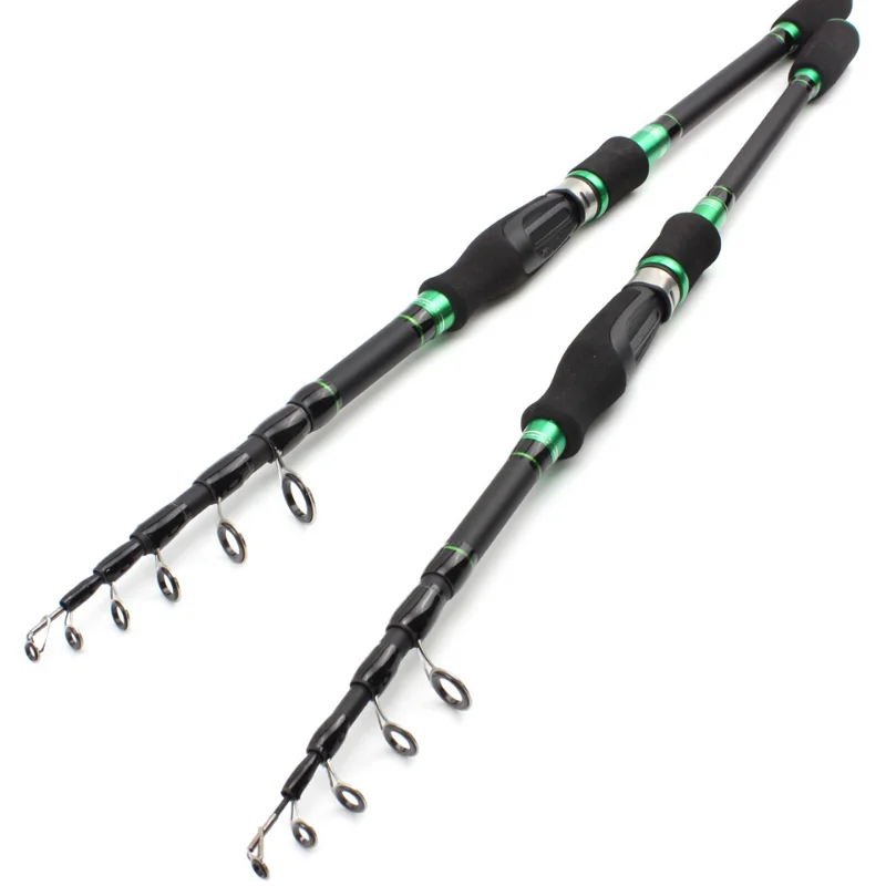 TelescopicfishingRodCarbonFiberSpinningCastingFishingPoleBait