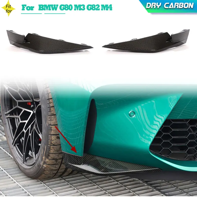 

Prepreg сухой углеродный автомобильный передний бампер, разветвители, щитки для BMW G80 M3 G82 M4 2021 2022, сменные передние разветвители, крыла