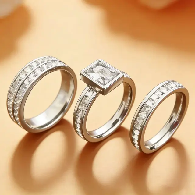 92834-2a8d8e.jpg Ensemble de 3 bagues en acier inoxydable plaqué or avec zircone (CZ) pour femme, bijoux classiques, accessoires, cadeau