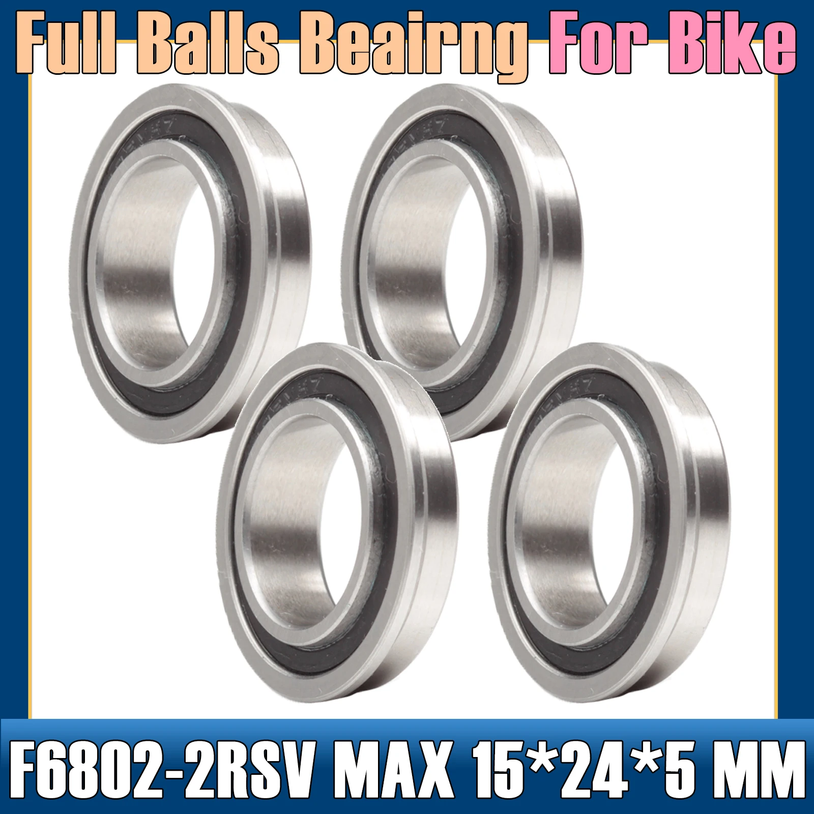 FUSHI MAX 6802 Industrielager Set - 4 Stück Chromstahl Lager 15x24x5mm Für Fahrrad & Industrie