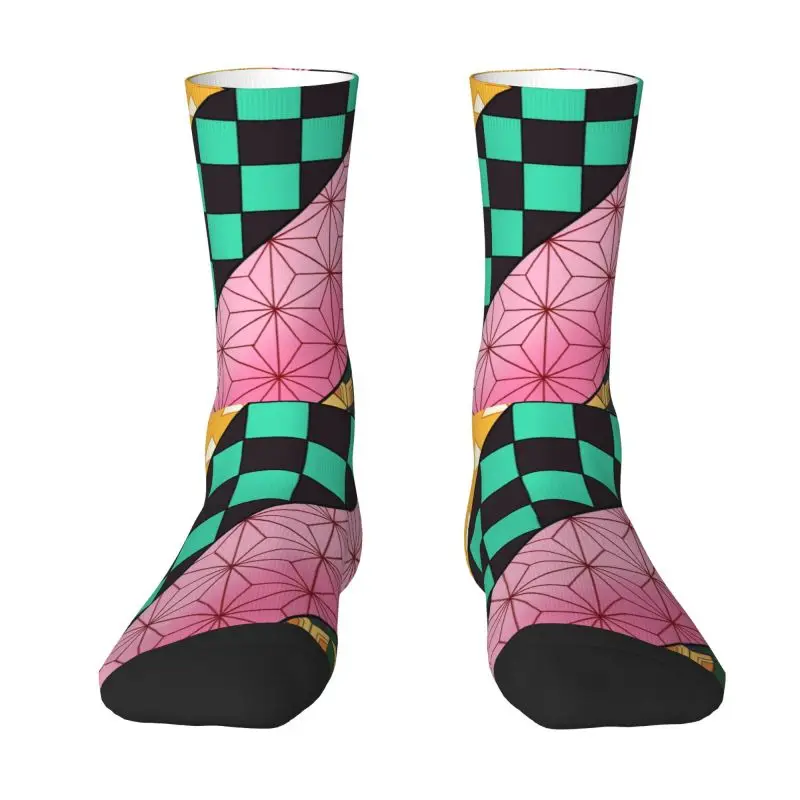 

Demon Slayer Kimetsu No Yaiba Men's Crew Socks Unisex Cool 3D Printed Anime Manga Dress Socks