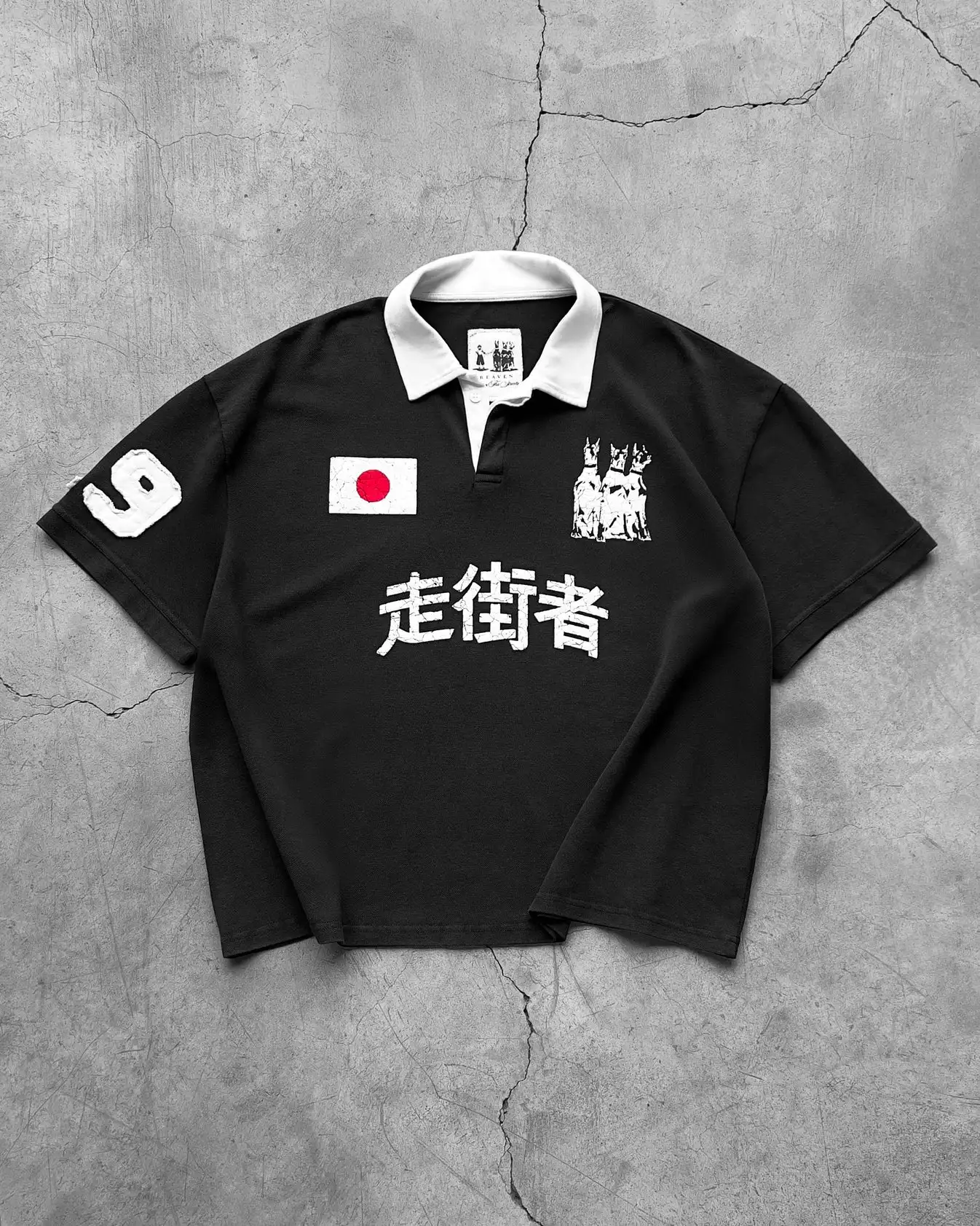 Y2K loose national flag Crack printing oversized polo shirt streetwear trendy summer lapel graphic T shirt unisex canvas clothes 11 S4db189856b6b4f30ac12b20f8db527fc4