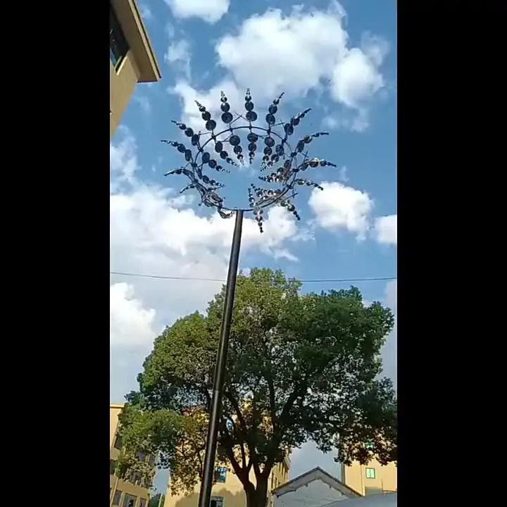 3D Metall-Windmühle,Windbetriebene Kinetische Skulptur, Magische