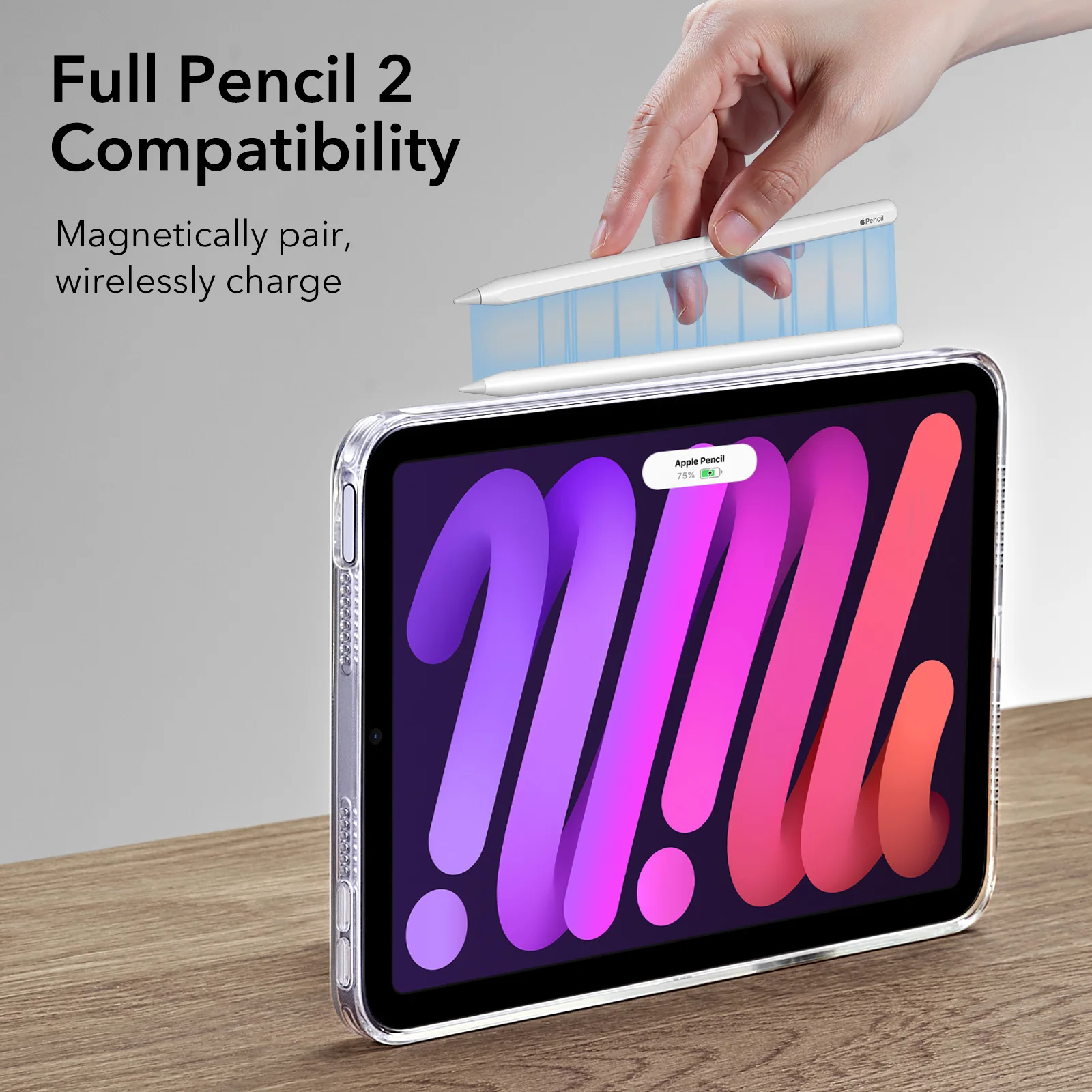 Esr-case Kickstand para Ipad Mini Proteção Híbrida Capa Traseira Caixa Transparente Lápis Boost 2023 - Imagem 2
