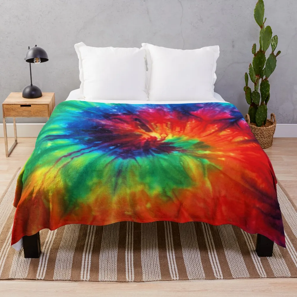 

Tie Dye Rainbow Throw Blanket blankets and throws Comforter Blanket