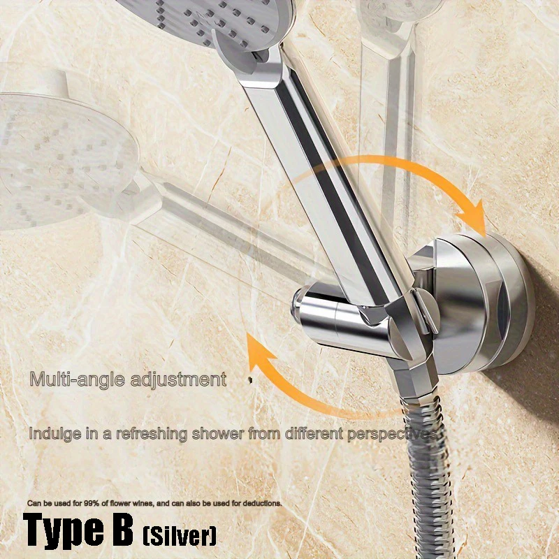 Shower Head Holder Adjustable Wall Mounted Shower Holder Self-Adhesive Showerhead Handheld Bracket Bathroom Accessories 1pc showerhead holder,shower bracket,shower holder