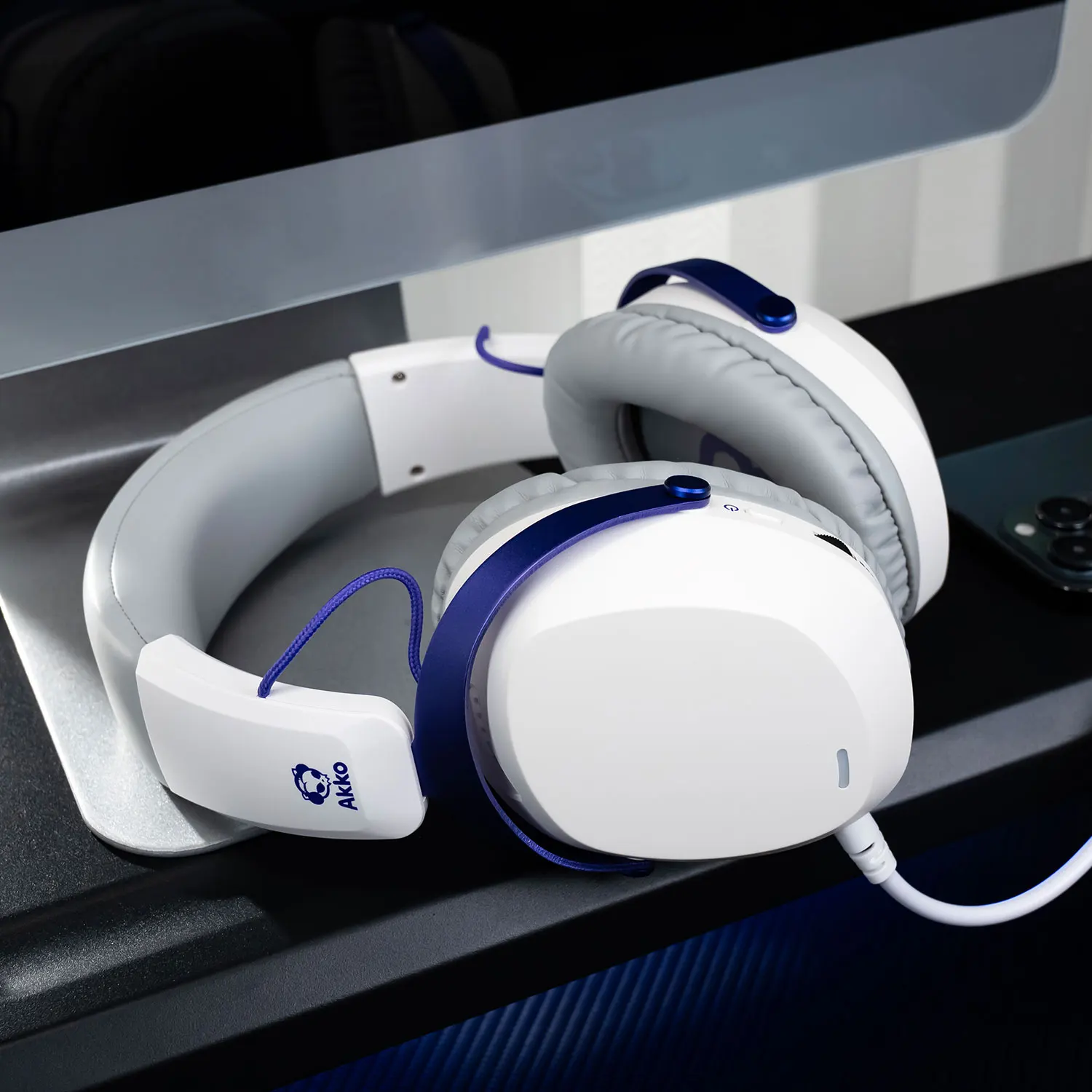 Akko GH300 Gaming Wireless Headphone with Mic Over-Ear Headset 7.1 Virtual Surround Sound Quad-Mode Head-mounted for Music Game