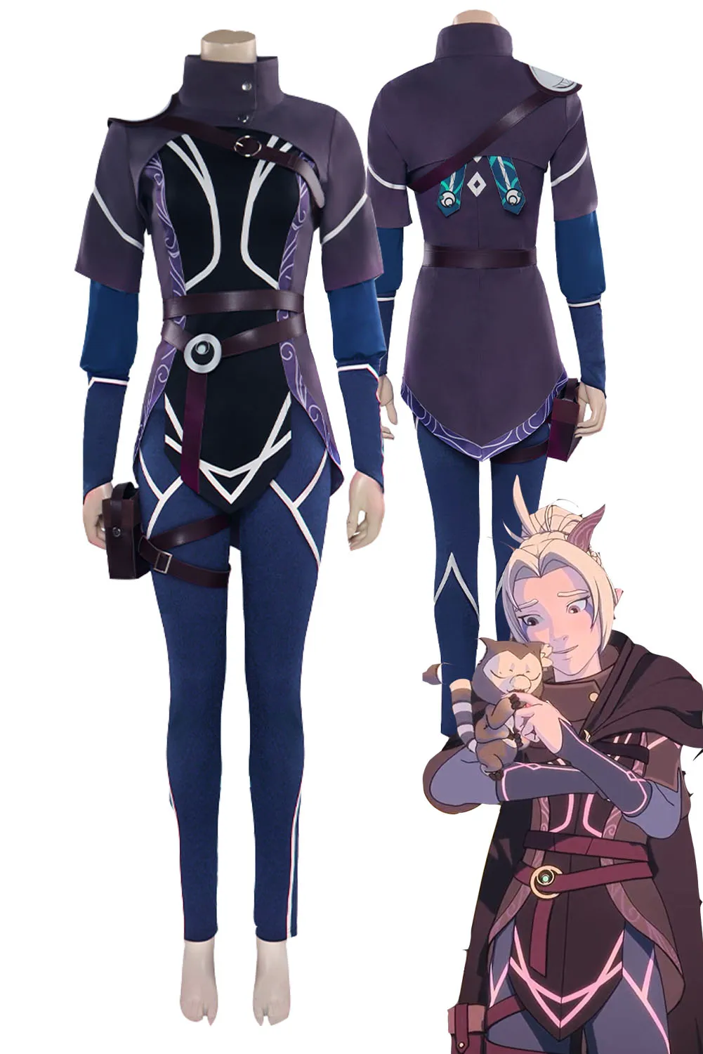 The Dragon Prince 2024 Callum Blue Outfit Party Carnival Halloween Cosplay Costume