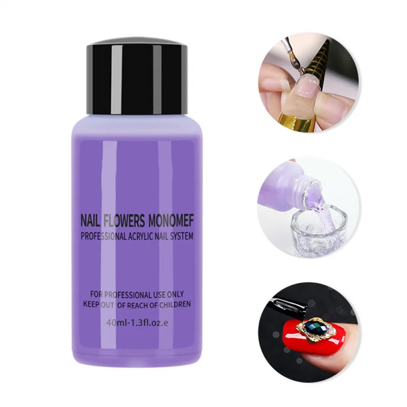 40ml Acrylic Nail Liquid Monomer Non Yellowing Manicure Crystal Powder Carving Fluid Nail Crystal Liquid Women Girls Decor nail powder manicure tools nail acrylic liquid acrylic nail powder nail kit nail tools