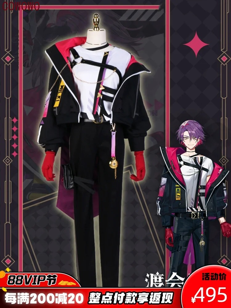 

COWOWO Nijisanji Voltaction Watarai Hibari Men Coat Cosplay Costume Cos Game Anime Party Uniform Hallowen Play Role Clothes