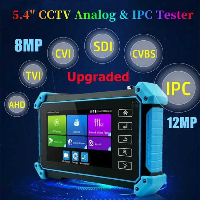 5.4" CCTV IPC Tester AHD CVI TV SDI Camera Testing 4K IP Camera Tester IPC-5200 Plus PTZ VGA HDMI Input Cable Tracer CCTV Tester 2