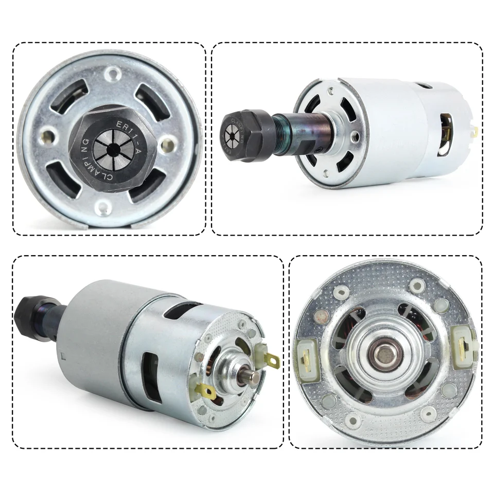 Motore CC 775 12-36 V Mandrino Con Cuscinetto A Sfere Con Asta Di Prolunga Er11 Fresa Per Intaglio Per Macchina Router Cnc~p175542342 - Foto 11