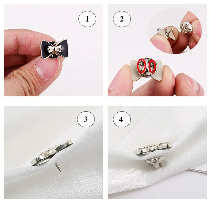 ? 10pcs 진주 라인 석 단추 브로치 블라우스 드레스 셔츠 커프스 단추 배지 액세서리에 대 한 다기능 Anti-Peek 안전 핀