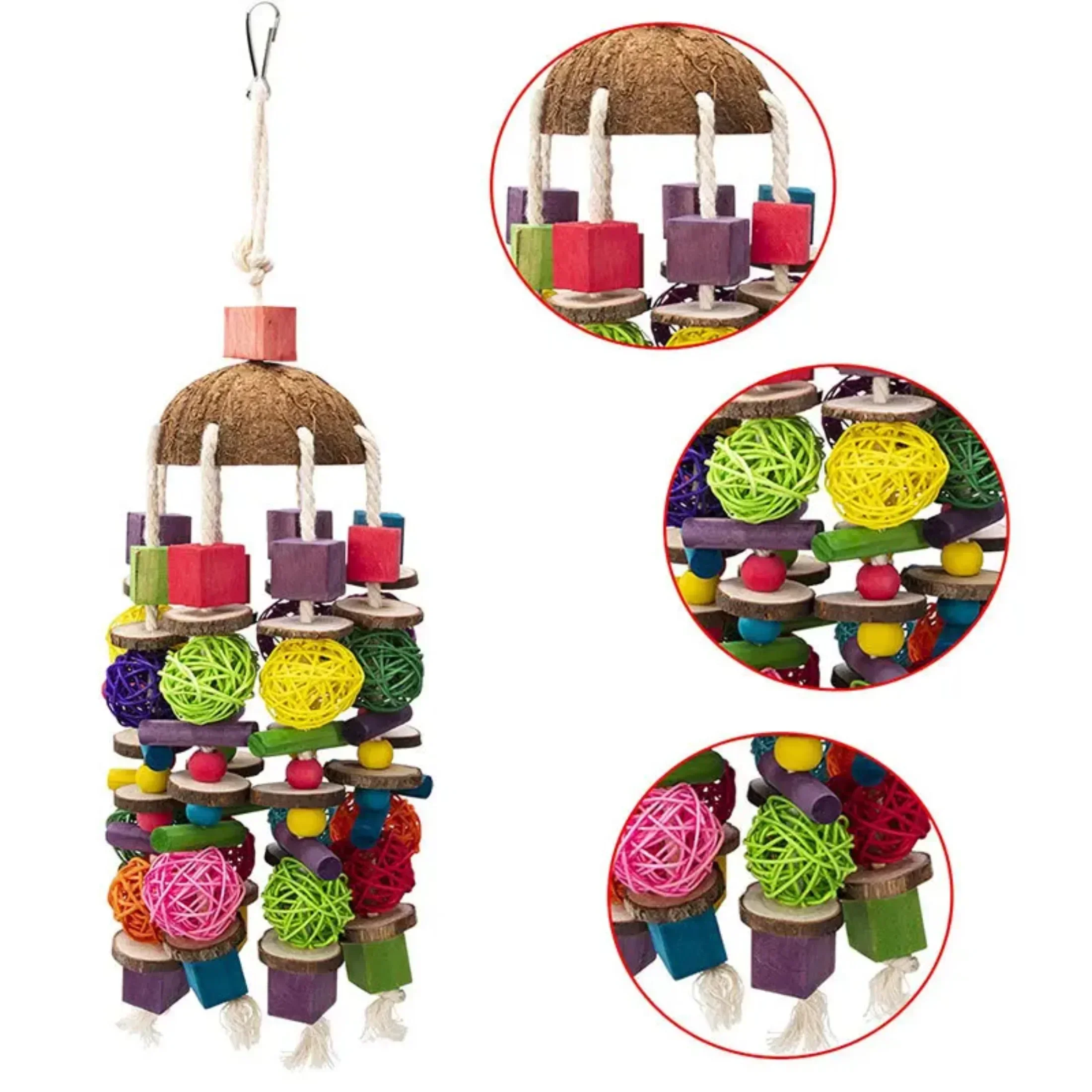 Bird Chewing Toy Bird Parrot Training Toys Chewing Foraging Hanging Cage Paper Strings Wire Drawing Ball Toys Relieve Boredom - Image 5