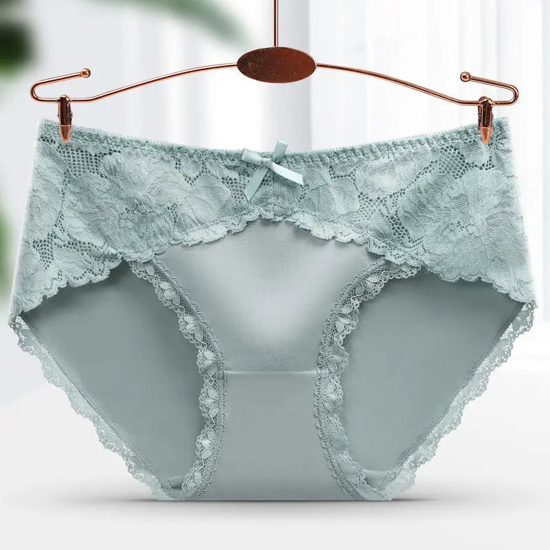 Sexy Lace Traceless Panties Women Underwear Patchwork Triangle Panties Thong Sexy Lingerie Solid Cotton Bottom High-end Luxury