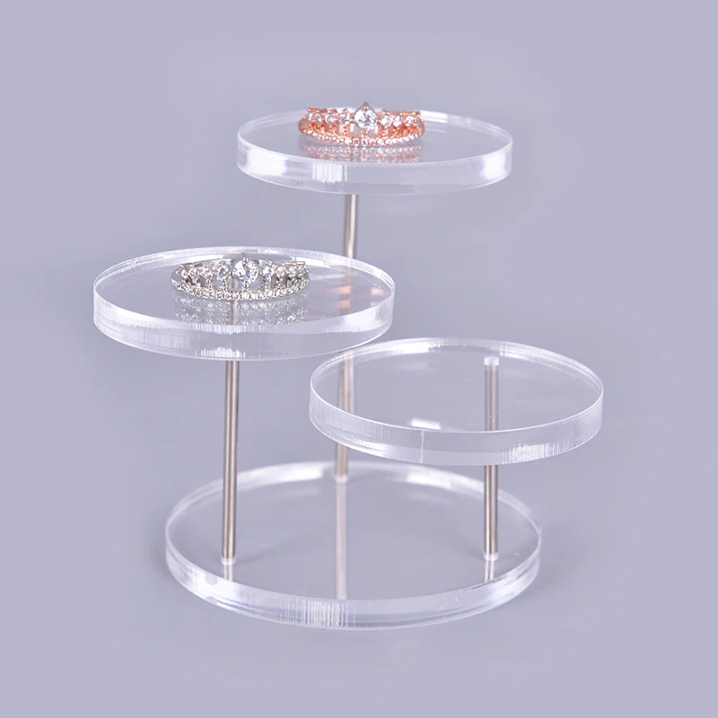 

3 Layers Jewelry Organizer Jewelry Display Stand Clear Acrylic Stainless Steel Earring Bracelet Necklace Display Stand Shelf