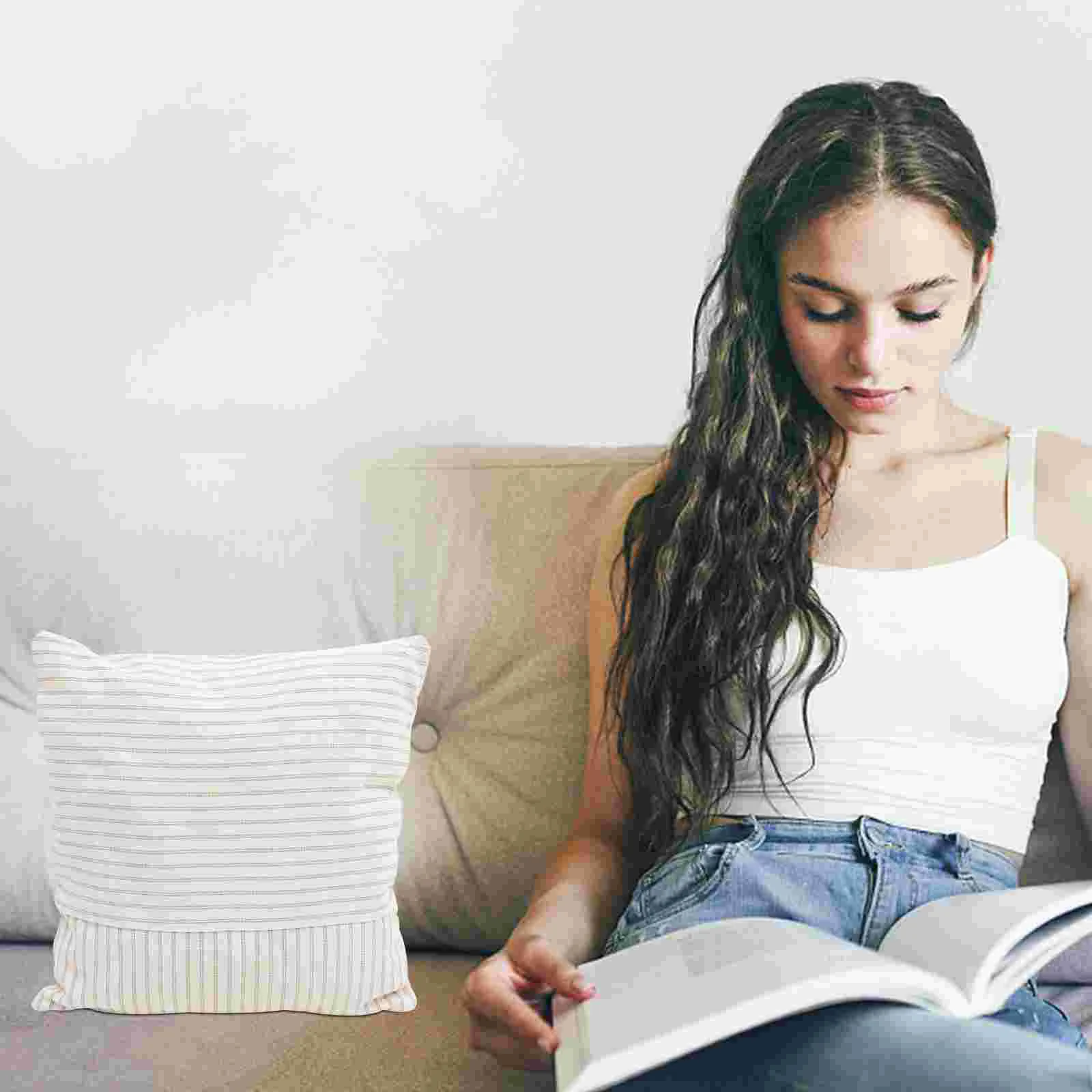 

2Pcs Cotton Linen Throw Pillow Covers Square Pillowcases Decorative Cushion Covers for Sofa Bedroom