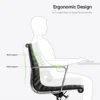 Mid Back Classic Genuine Leather Office Chair Ergonomic Office Chair Adjustable Swivel Leather Computer Desk Gaming Chair 3