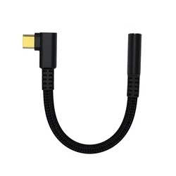 USB - C to 3.5mm Audio Adapter for Earphones and Headphones (2 Black 90 Degree)