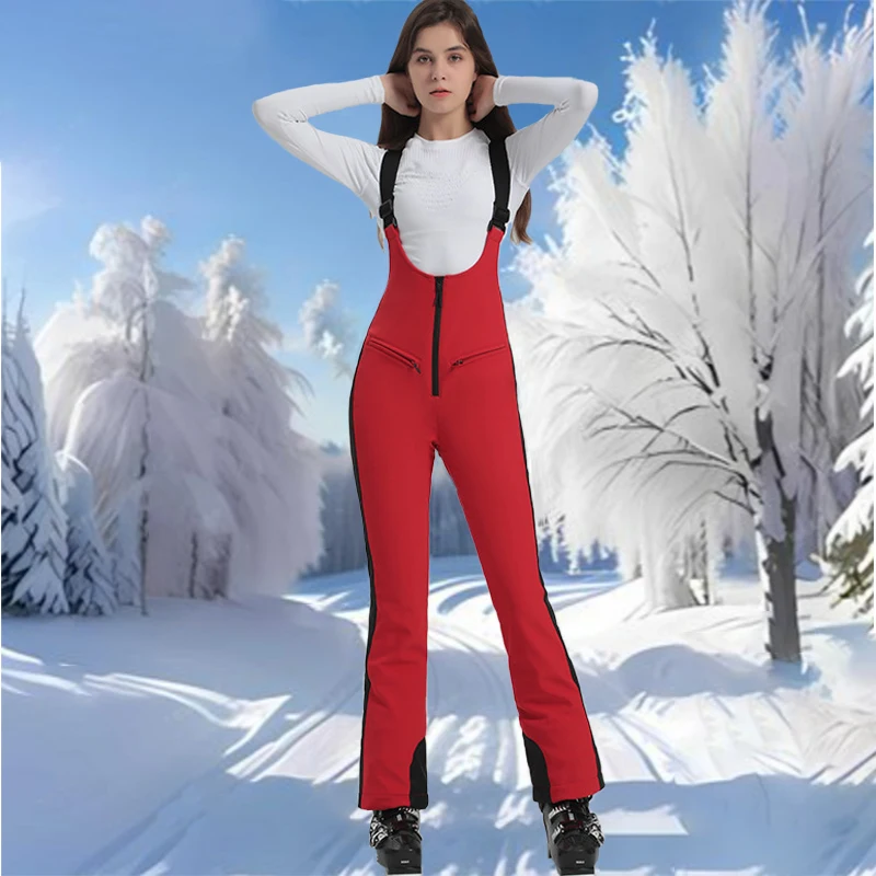 

Snowboard Jumpsuits Sport Women Ski Bib Pants Windproof Slim Female Snow Trousers Winter Mountain Woman Outdoor Tacksuit Clothes