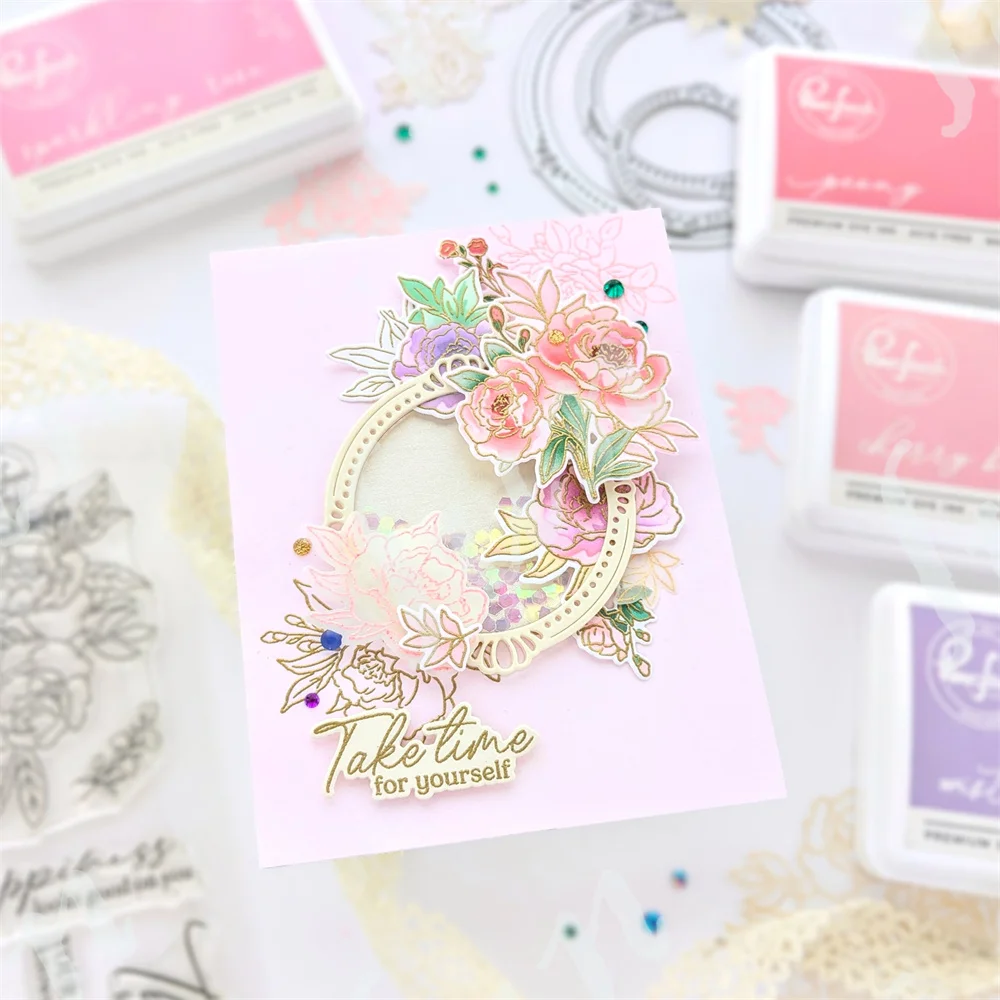 Metal Cutting Die for Scrapbooking Peony Perfection Washi Tape Crafts Stencils Embossed Template Supplies