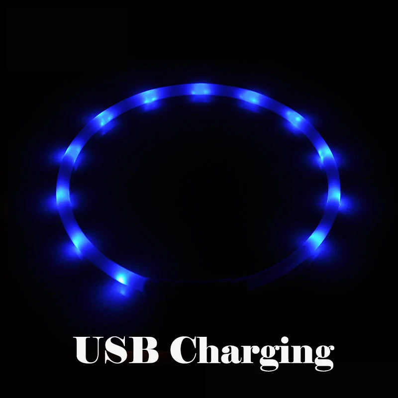 Pet Dogs Cats LED Light Collars Rechargeable Flashing Night Dog Collars USB Luminous Collar Pet Neck Decoration Glowing In Dark 