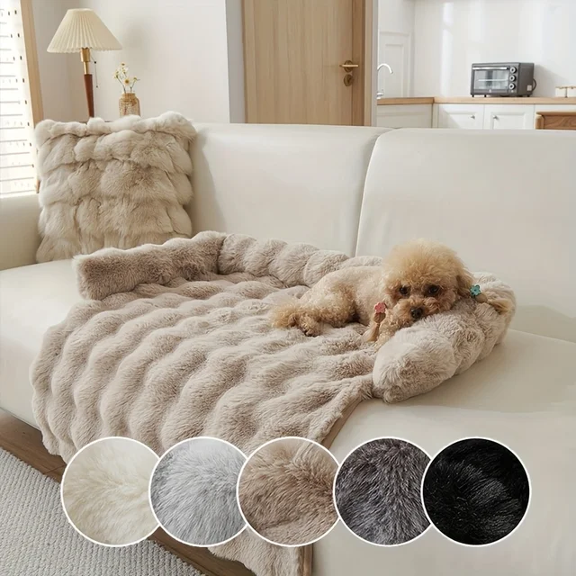 winter comfortable pet dog bubble imitation rabbit fur pet bed,thickened,warm,anti-slip, soft polyester, pet pad cat bed dog bed