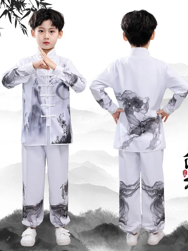 Children Chinese Style Traditional Wushu Clothing Kids Martial Arts Uniform Kung Fu Suit Girls Boys Stage Performance Costume