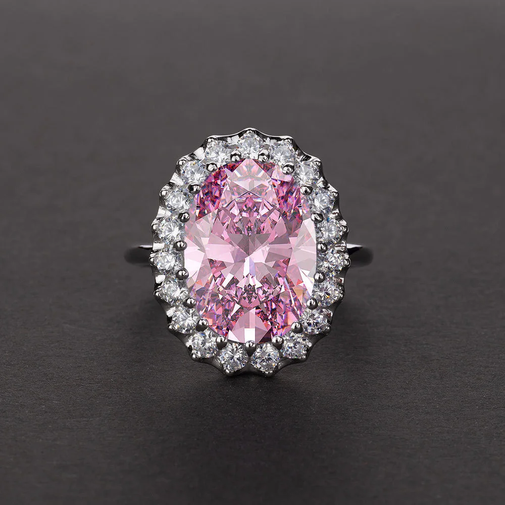 OEVAS Carat Oval High Carbon Diamond Fashion Wedding Ring