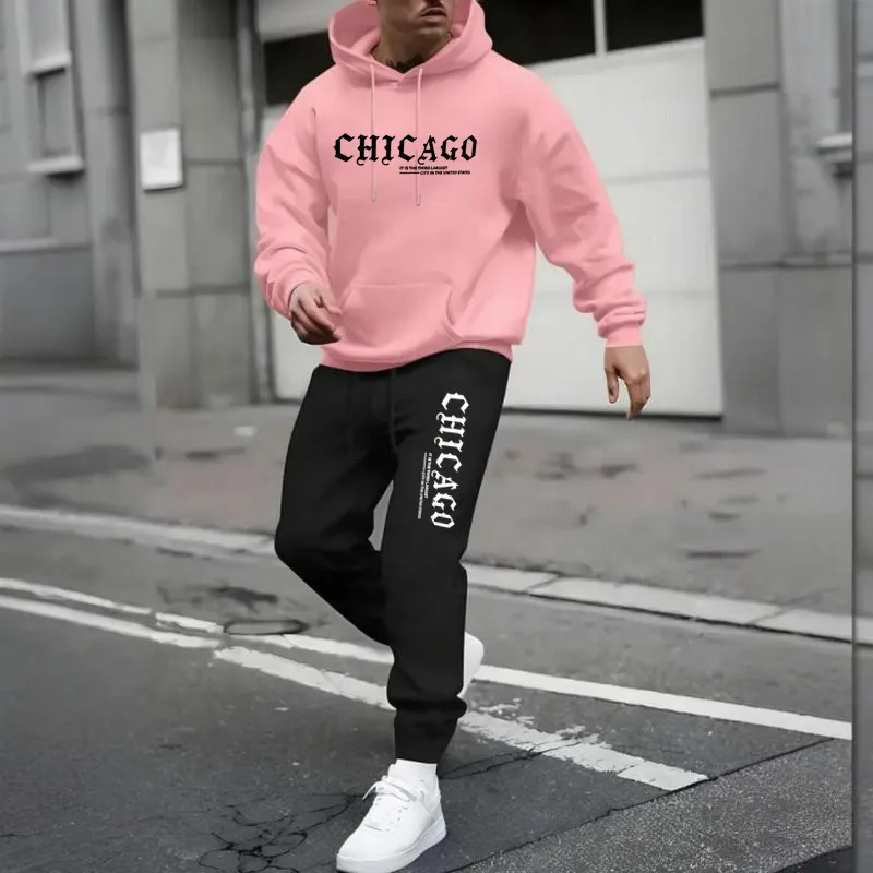 Men's Sports Suits Fashion Tracksuit Women Hoodies + Pants Two Pieces Sets Running Casual Sweatshirts Sweatpants Men's Clothing 4