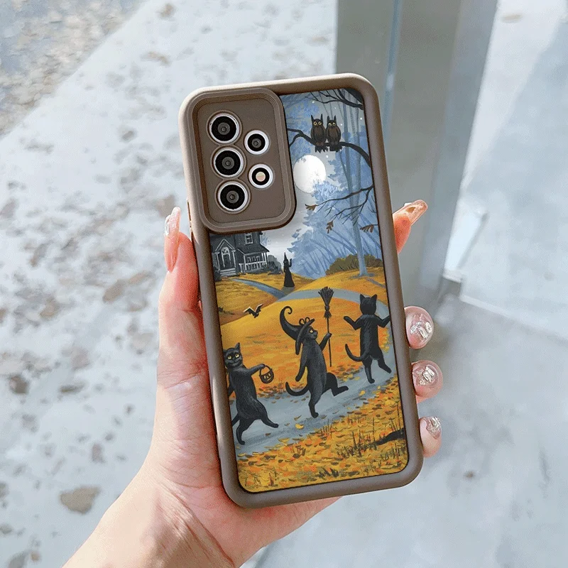 Darkly Humorous Monster Cat Shockproof Phone Case – Creative Animal Design
