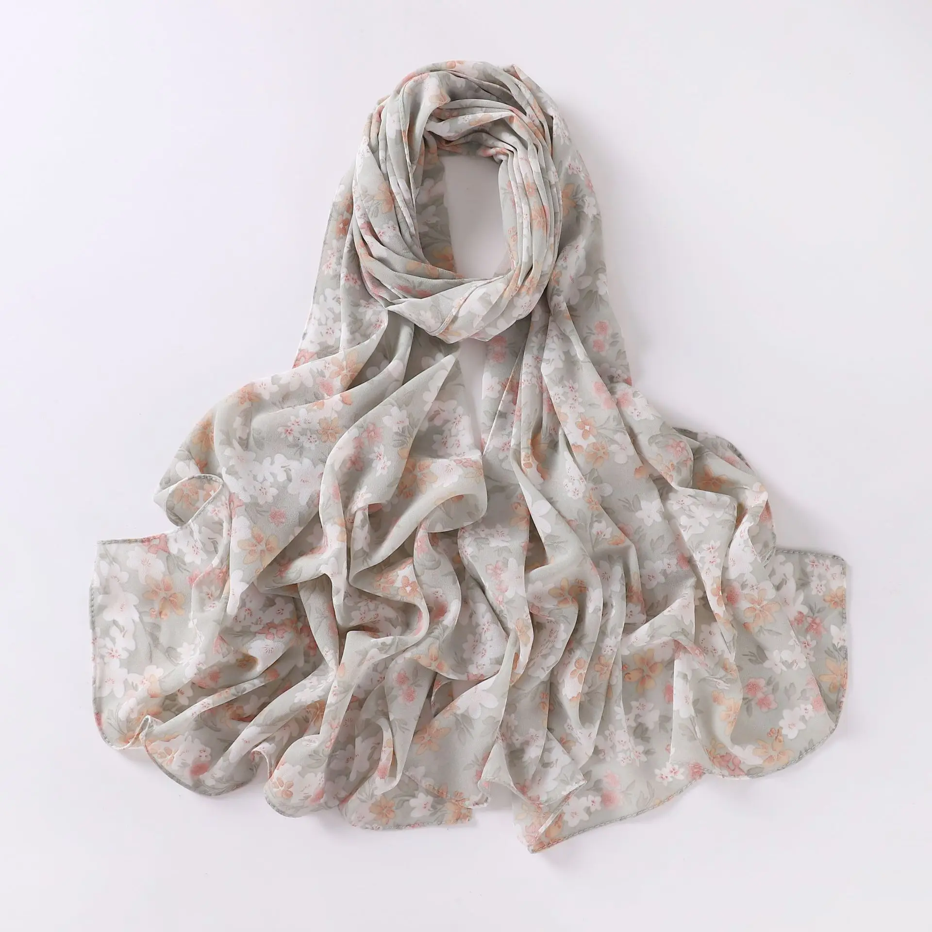 White Floral Print Floral Scarf Amazon Ice White Clover Garden Print Modal Silk Scarf Ipekevi