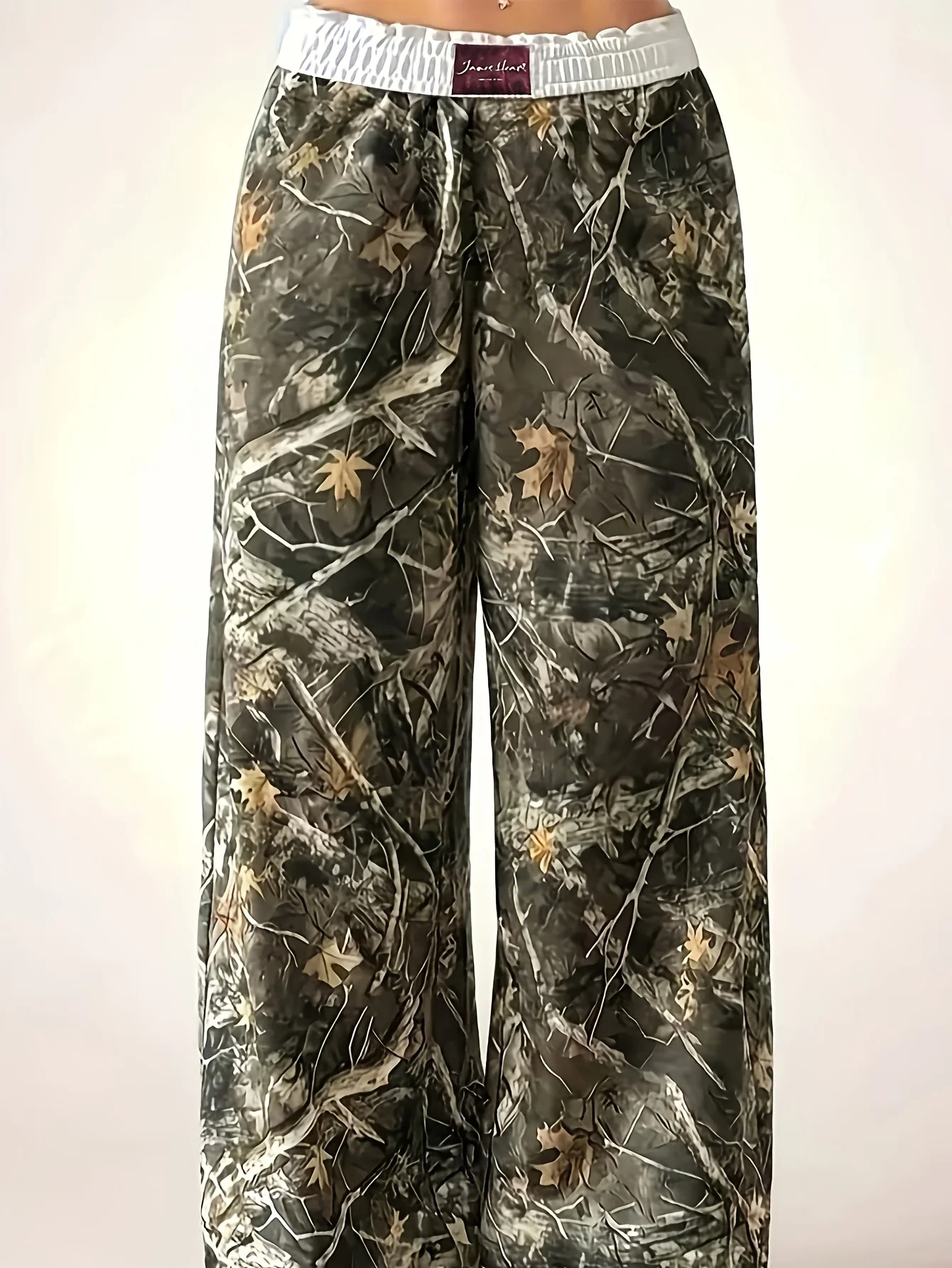 Ladies' Casual Camouflage Printed Wide-Leg Pants Are Comfortable to Wear and Suitable for Daily Travel