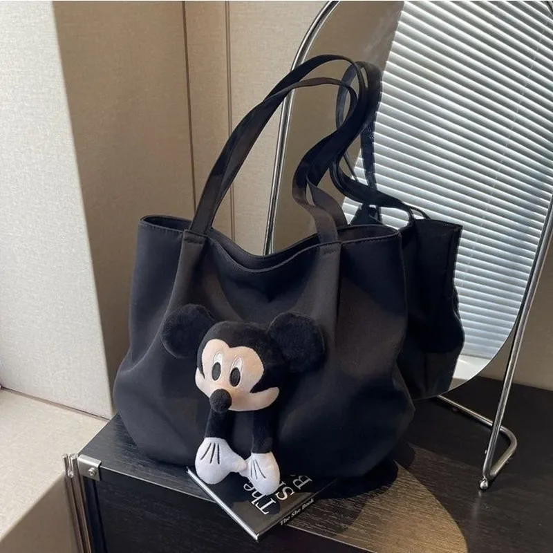 Disney New Cartoon Casual Shoulder Bag Tote for Students Mickey Mouse Female nylon Large Storage Shopping Bag shoulder bag women handbag