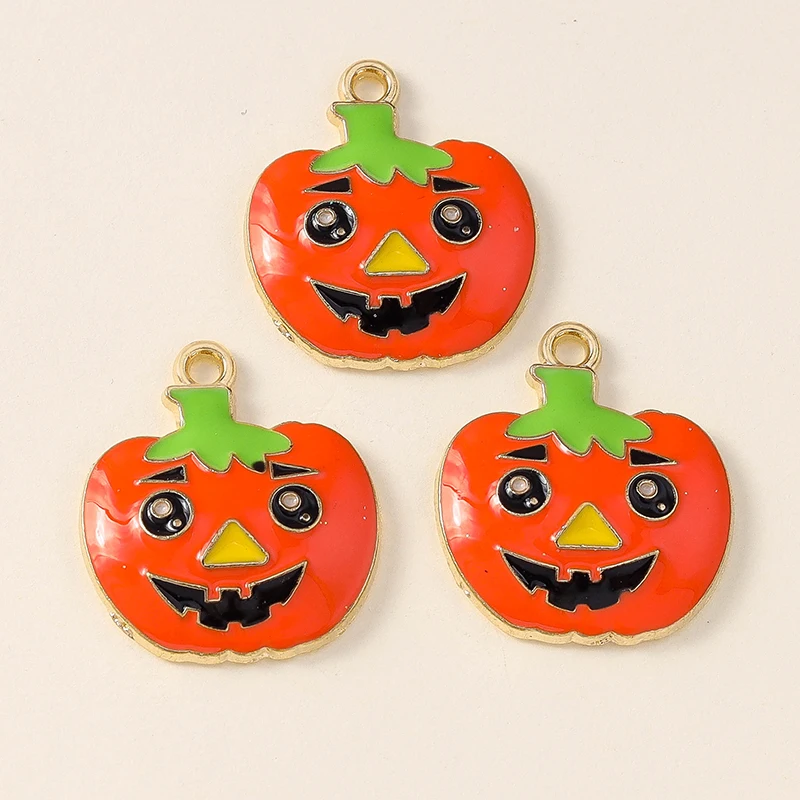Leslie 10 Stück Halloween-Charms, niedlicher gruseliger Kürbis-Charm-Anhänger für Halloween-Schmuckherstellung, Halsketten, Ohrringe, Armbänder, DIY – Detail 12