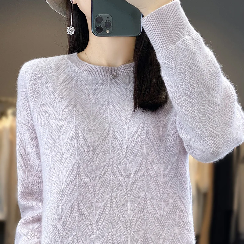 2024 New Autumn and Winter Cashmere Sweater Women O-Neck Pullover Sweater Warm Loose Cashmere Sweater Women 2
